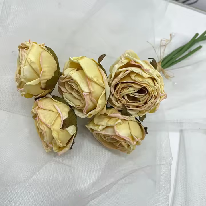 Nuevo ramo de flores rosas artificiales Multicolor, adorno de escritorio DIY, pétalos de seda de flores de imitación, accesorios para fotos, arreglo Floral de regalo - 1