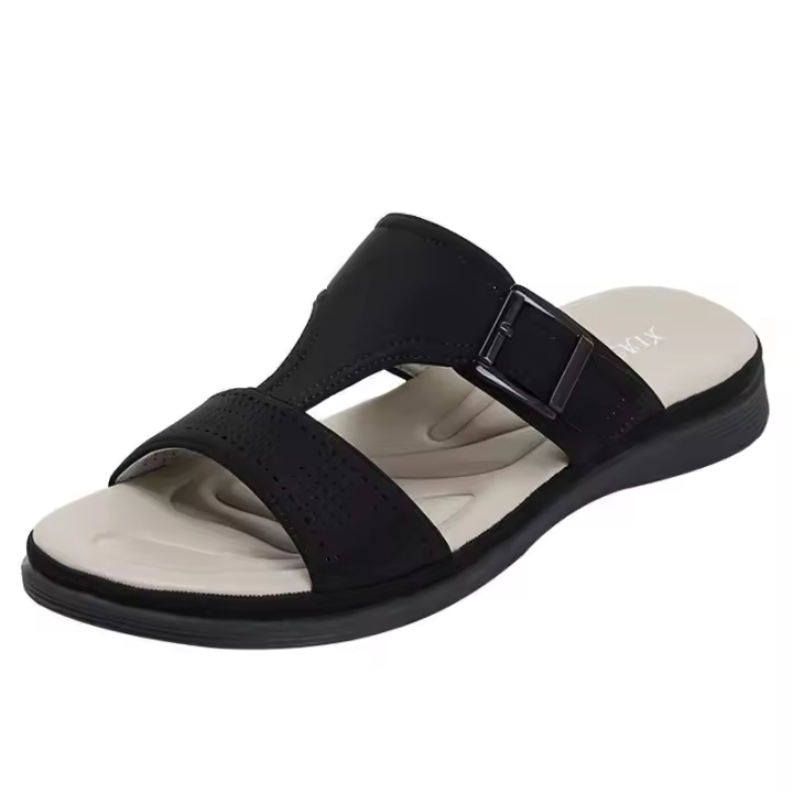 Sandalia zapatos de cuña con suela gruesa para uso al aire libre, novedad de verano 2025, sandalias casuales de moda para mujer - 1