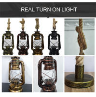 Luces colgantes de queroseno Vintage, lámpara colgante de cuerda de cáñamo Retro E27, Loft Industrial para decoración de Bar, comedor - details 8