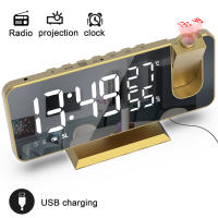 Reloj Digital LED para mesa, despertador electrónico de escritorio, Radio FM, proyector de tiempo, función de repetición, alarma - details 10