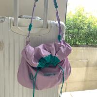 Bolso de hombro ligero de moda, bolso cruzado con letras para ir al trabajo, bolso con cordón de Color en contraste de nailon para niñas - details 3