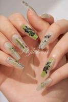 Arte de Uñas de Bambú Estilo Chino Set Completo Reutilizable con Diseño de Poesía y Pintura - details 9