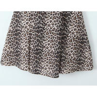 Vestido Mini de Verano con Estampado de Leopardo Manga Abullonada, Cuello en V, Lazo, Moda para Mujeres 2025 - details 9