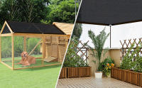 Paño de sombra Rectangular de protección solar, adecuado para exteriores, piscina, garaje, transpirable y aislado, negro - details 5