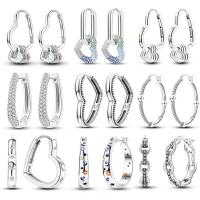 Pendientes de plata de ley 925 para mujer, Piercing de circonita cúbica brillante, joyería fina de compromiso, regalos - details 0