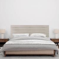 Cabecero de Madera reciclada DM con Patas Estilo Palet Horizontal Cama Palets Herrajes incluidos (150cm, Acabado Mármol) - details 4