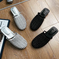 Bolsa tejida cabeza zapatillas verano nuevo hueco salir desgaste sandalias de las mujeres casual moda versátil media arrastre - details 5