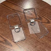 Para Samsung Z Flip 5 6 funda con soporte de anillo fundas de PC transparentes muy claras para Samsung Galaxy Z Flip 5 4 6 ZFlip 6 Z Flip5 - details 2