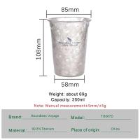 Journey Without Borders -Vaso de cerveza de titanio de 350 ml, villa ligera para exteriores y camping, taza de agua potable para café, 12 - details 1