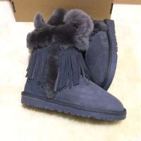 Nuevas botas de nieve cálidas con flecos de lana de cuero de invierno - details 6
