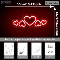 Letrero de neón con forma de corazón de amor, luces LED USB de ambiente románticas para parejas, dormitorio de niñas, aniversario de boda, propuesta de matrimonio, fiesta, decoraciones de boda - details 5