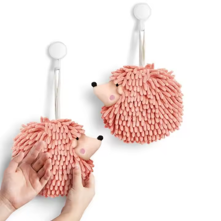 2 Piezas Erizo Baño Toallas Decorativas Accesorios de Cocina y Baño, Suaves, Absorbentes - 1