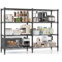 Estanterías de Almacenamiento de 4 Niveles Estantería de Alambre Metálico para Almacenamiento Estantería Ajustable en Altura Estanterías para Despensa Estantería de Cocina, 152*35*152cm Negro - details 7