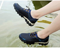 Botas de senderismo de malla para hombre, calzado deportivo de montañismo, transpirables, ligeros, antideslizantes, informales, para exteriores, verano - details 5