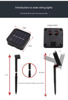 Guirnalda de luces solares para exteriores, 12M, 100 LED, impermeables, 8 modos, para interior y exterior, para jardín, Patio, fiesta - details 14
