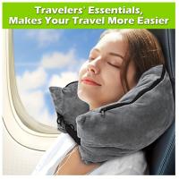 Almohada de Viaje Multifuncional en Forma de U para Cambiar en Bolsa de Ropa - Almacenamiento Portátil de Equipaje y Cojín de Soporte Cervical - Poliéster Lavable a Máquina, Descanso Cómodo - details 1