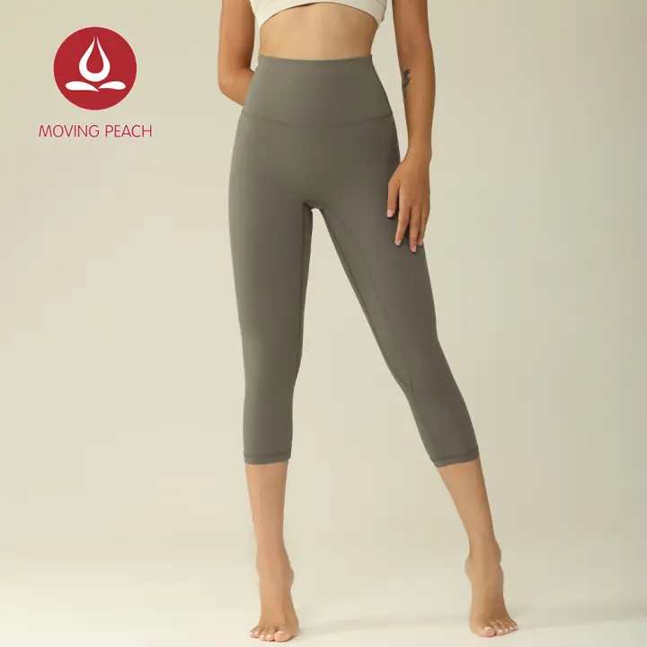 Pantalones Capri de melocotón móvil, pantalón de Yoga de cintura alta, suave, Fitness, recortado con bolsillo, ACT - 1