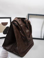 Nueva mujer retro simple nuevo bolso grande simple de cuero suave de gran capacidad de hombro portátil bolso grande - details 11