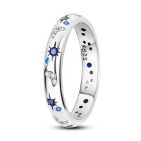 925 anillos de plata de ley para mujeres anillo de la estrella de la luna anillo de ojo malvado anillo de Zirconia cúbde color anillos de declaración apilables para mujeres tamaño 12-19.5 - details 0