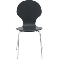Silla De Comedor Apilable Diego I Silla De Conferencia con Asiento De Madera I Silla De Cocina con Base De Metal, Color:Negro - details 3
