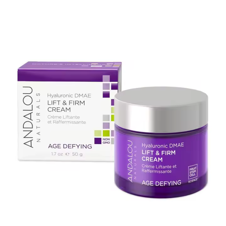 Andalou Naturals Hyaluronic Dmae Lift Firm Skin Cream, crema hidratante facial con antioxidantes antienvejecimiento, hidratante, ayuda a reducir - 1