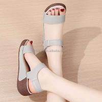 Nuevas sandalias de alta calidad con plataforma de tacón para verano, zapatos de mujer de cuero y piel de vaca para exteriores, alta calidad, precio bajo 2024 - details 3