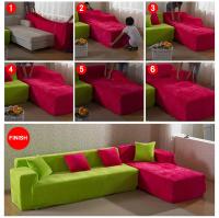 Fundas de sofá elástica en forma de L, cubierta Universal de esquina, seccional, 2 piezas，Funda de sofá，Fundas Sofa Elasticas - details 1