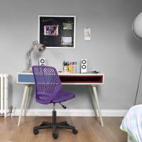 Silla Escritorio de Oficina Ergonómica Silla Giratoria Altura Ajustable sin Reposabrazos Asiento Malla Rosa - details 14