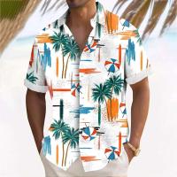 Camisa hawaiana de manga corta con estampado de coco en 3D, ropa de playa informal de verano, camisa holgada de gran tamaño para hombre - details 5