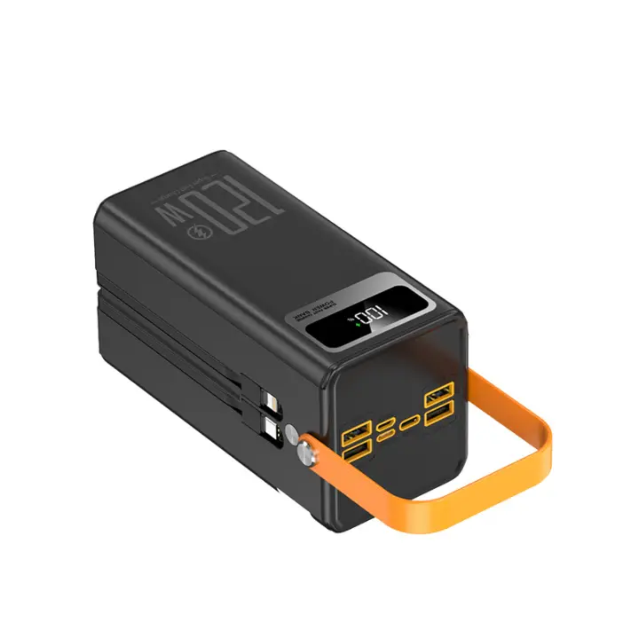 Powerbank 120W, 5 salidas, linterna LED con pantalla indicadora de potencia - 1