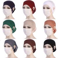Pañuelo Islámico para Mujeres de Color Sólido Bandana Listo con Agujero para Oídos - details 0