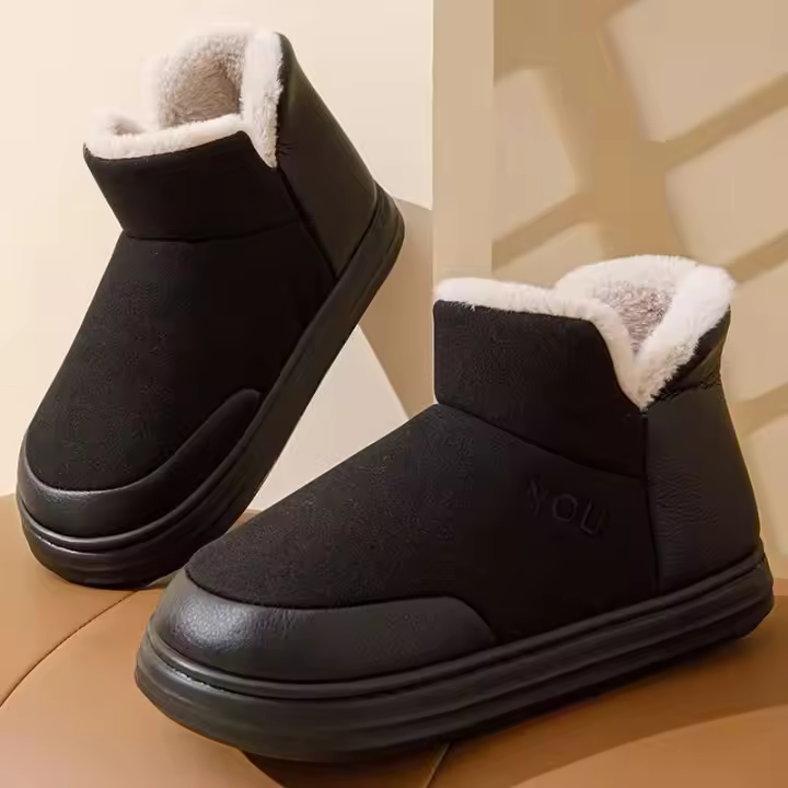 Zapatillas de algodón con forro polar para hombre y mujer, zapatos de casa de suela gruesa para invierno, venta al por mayor, novedad de 2024 - 1