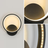 Lámpara de Pared LED Goeco Aplique Pared Interior 12W Luz de Pared Redonda Iluminación de Pared Blanco Cálido 300 Material Metálico con Vidrio Ornamento Lente LED - details 21