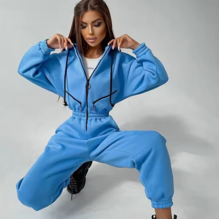 Conjunto de mono con capucha para mujer deporte y ocio - 1