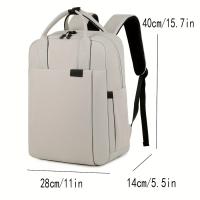 Moqueta de Alta Calidad para Portátil de 39,62 cm - Bolso Escolar Duradero y Antigolpes con Ruedas Giratorias, Gran Capacidad Unisex para Viajes, Trabajo y Comunicación (Rojo Rosa/Beis/), Mochila para la Escuela - details 2