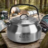 senderismo al aire libre portátil que acampa de 0.8/1.6 litros con la manija, olla de la estufa, cafetera ultra ligera antideslizante - details 3