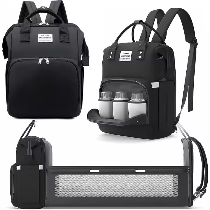 16,5*12,5*8,67 pulgadas pañal Baby Bolso, Cuido Bolso del bebé, baño Bolso del bebé, Bolso de la botella del bebé, capacidad Grande impermeable, esencial del recién nacido - 1