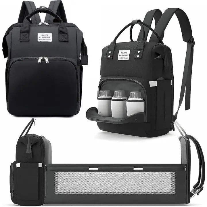 16,5*12,5*8,67 pulgadas pañal Baby Bolso, Cuido Bolso del bebé, baño Bolso del bebé, Bolso de la botella del bebé, capacidad Grande impermeable, esencial del recién nacido - 1