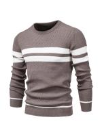 Nueva Suéter De Otoño Para Hombre Con Cuello Redondo Y Mangas Largas Patchwork Caliente Y Delgado Moda Casual Ropa De Hombre - details 9