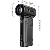 Mini ventilador turbo jet con pantalla LED, 100 velocidades ajustables, recargable, soplador de aire eléctrico de alta velocidad y bajo ruido - details 0