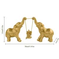 Conjunto de figuritas de resina de elefante dorado, conjunto de Navidad, escultura para el hogar, arte, mesa de sala de estar, artesanías decorativas, regalo familiar - details 2