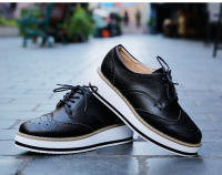 Zapatos de cuero genuino de alta calidad para mujer, zapatos Derby planos Brogue informales, zapatos Oxford formales Retro Brock para mujer - details 19