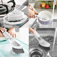 Gadgets dispensador automático de líquidos, cepillo de limpieza de cocina con mango largo, esponja extraíble, 3 en 1 - details 3