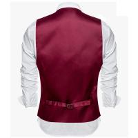 Chaleco de seda para hombre, 30 colores, liso, negro, azul, verde, rojo, Pik Gold Champain, chaleco ajustado de satén morado, Tops para hombre - details 49