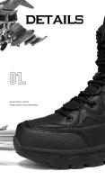 Botas tácticas de combate del desierto de la fuerza especial para hombre, zapatos de senderismo al aire libre, zapatillas de seguridad para el trabajo al tobillo - details 1