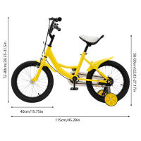Bicicleta de princesa con ruedas de entrenamiento para niñas, Pedal ligero, altura ajustable, desmontable, 16 pulgadas - details 1