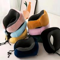 1pc Almohada Ergonómica para el Cuello en Forma de U, Funda de Franela Transpirable con, Soporte Cervical Portátil para Asientos de Coche y Viajes, Lavable a Máquina, Tela de Poliéster de 90gsm, Almohada de Cuello Portátil |   Diseño Ergonómico |   textur - details 1