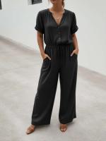 Top holgado sin mangas de lino y algodón para mujer, pantalones de pierna ancha, conjunto de dos piezas, informal de tres piezas - details 3