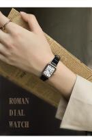 Reloj de pulsera cuadrado pequeño de cuero genuino de alta gama para mujer Dial reloj de cuarzo con temperamento ligero - details 3