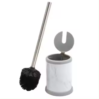 Cepillo de Inodoro de Acero Inoxidable Cierre Automático Cabeza de 360 ​​Grados Tamaño Compacto - 1
